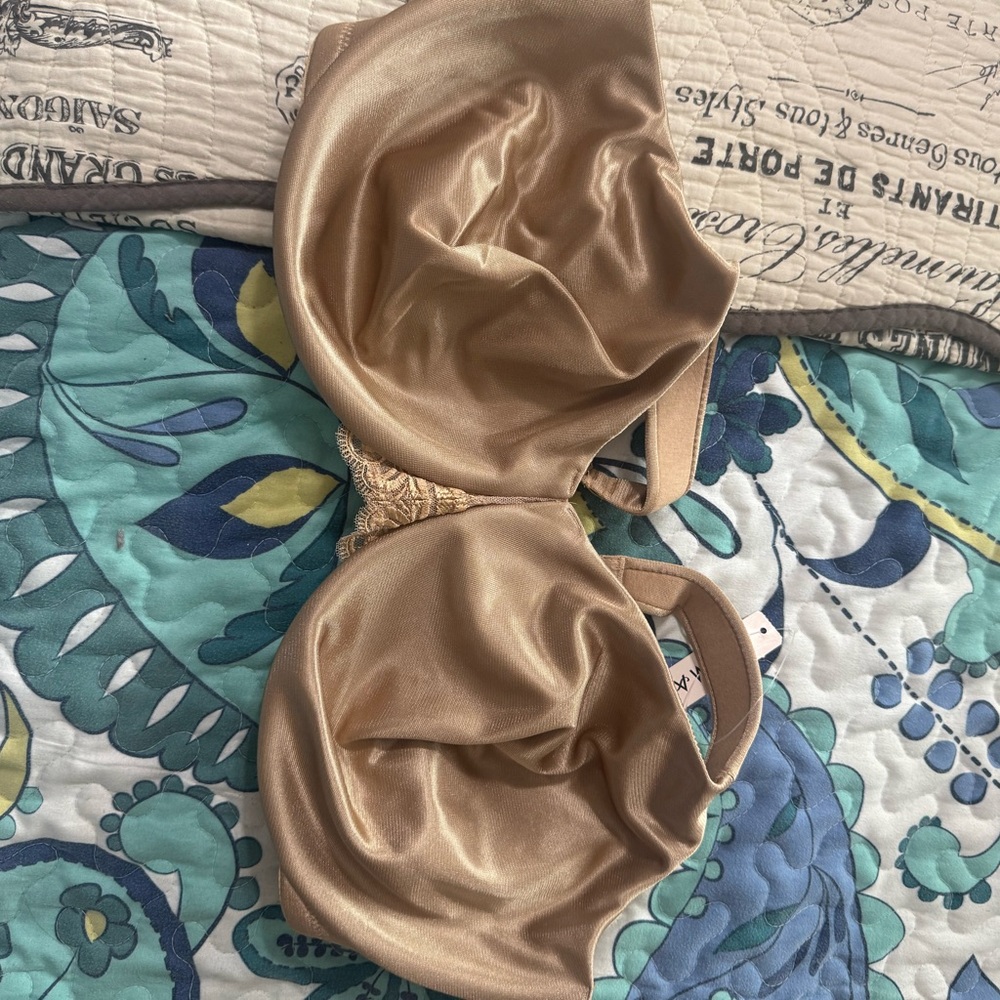 Elegant Gold Satin Bra